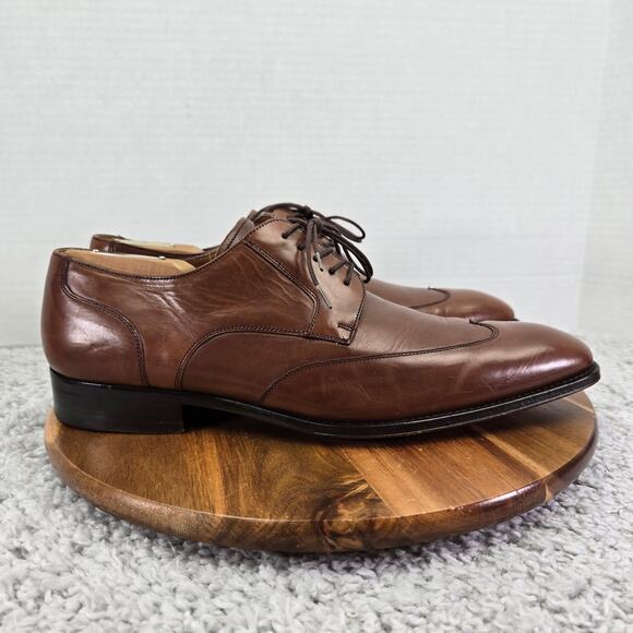 Mezlan Custom Brown Leather Wingtip Office Daily Oxford Dress Shoe Mens 11 M - Picture 3 of 16